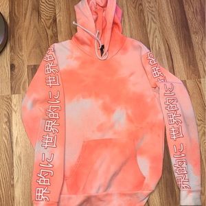 Rue 21 Pink and white tie dye hoodie